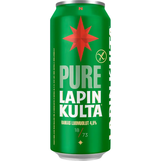 Lapin Kulta Pure gluteeniton Luomuolut 4,5% 0,5 l｜Lapin Kulta 纯无麸质有机饮料 4.5% 0,5 l