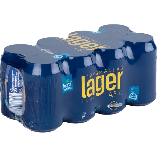 Kotimaista täysmallaslager 4,5% 8x0,33l tlk｜Kotimaista 全麦芽饮料 4.5% 8x0.33l tlk