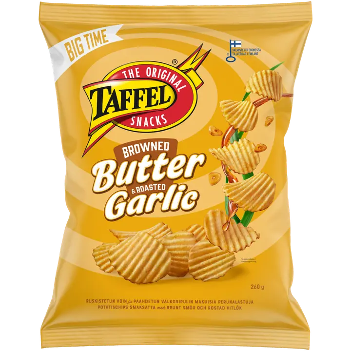 Taffel Butter & Garlic maustettu sipsi 260g-Taffel 黄油和大蒜调味片 260g