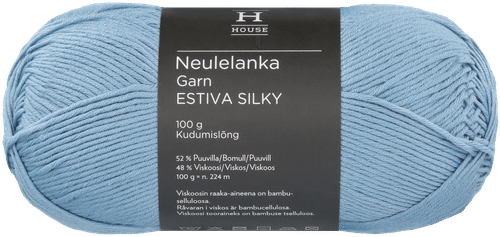 House Estiva Silky 竹粘胶棉混纺毛线 100克 牛仔蓝 12408