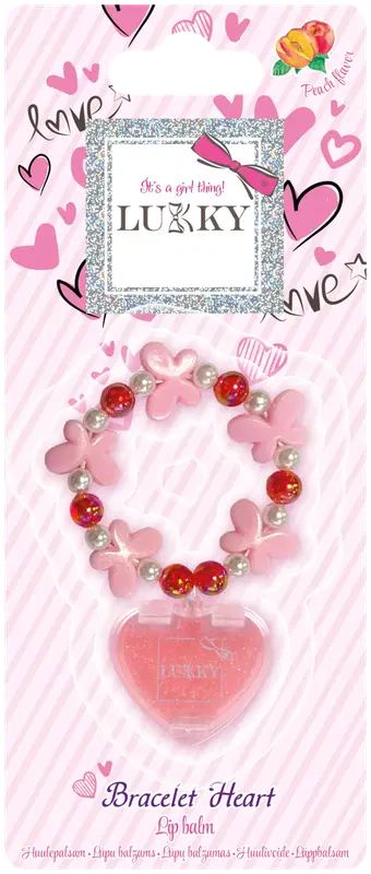 Lukky 爱心系列润唇膏配手链饰品心形1.5克，多款｜Lukky Love Collection -huulivoide lisävarusteella Bracelet heart 1.5g, erilaisia