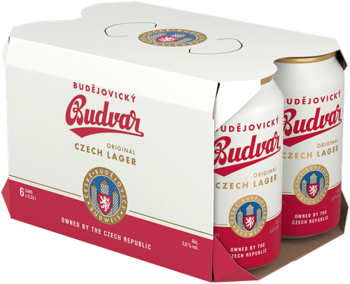 Budvar 6罐装 Budejovicky Budvar 原味捷克拉格饮品 5% 0.33升饮品罐