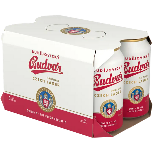 6-pack Budejovicky Budvar Original Czech lager 5% 0,33l oluttölkki｜Budvar 6 件装 Budejovicky Budvar 原装捷克饮料 5% 0.33l 饮料罐