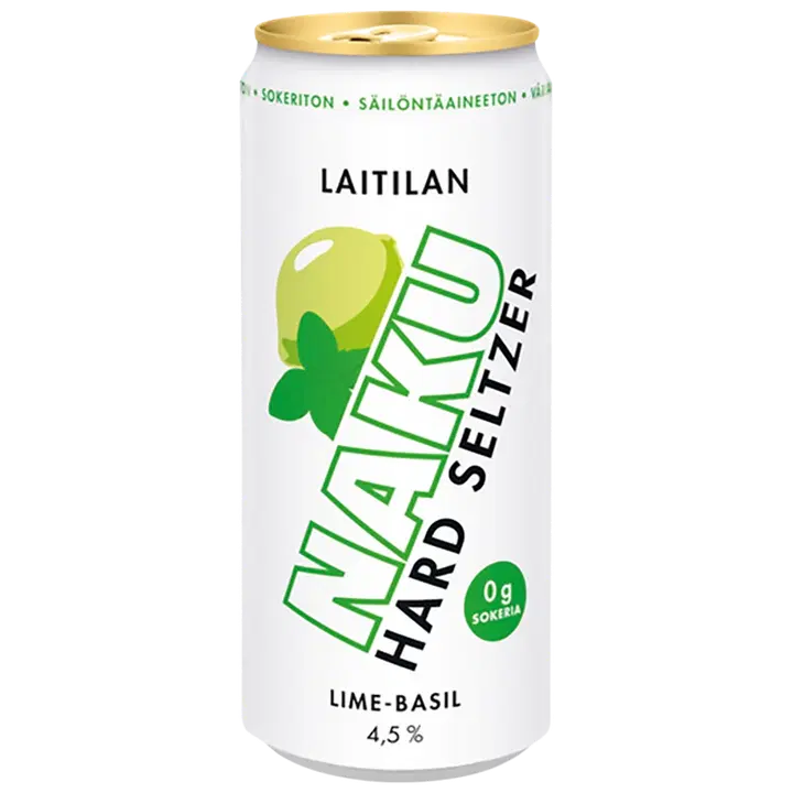Laitilan Naku Lime-Basil 4,5 til-% 0,33L hard seltzer｜Laitilan Naku 青柠罗勒 4.5 vol% 0.33L 硬苏打水