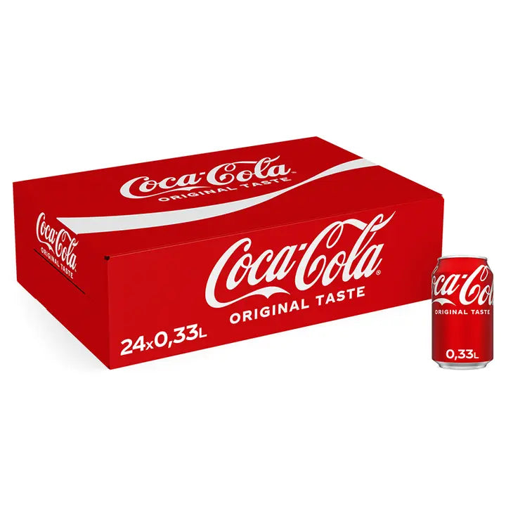 24-pack Coca-Cola Original Taste virvoitusjuoma tölkki 0,33 L｜Coca-Cola 24罐装可口可乐原味软饮料罐 0,33 L