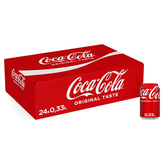24-pack Coca-Cola Original Taste virvoitusjuoma tölkki 0,33 L｜Coca-Cola 24罐装可口可乐原味软饮料罐 0,33 L
