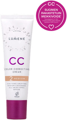 Lumene CC调色粉底液SK20 2自然色 30 ml｜Lumene CC Color Correcting Meikkivoide SK20 2 Medium 30 ml