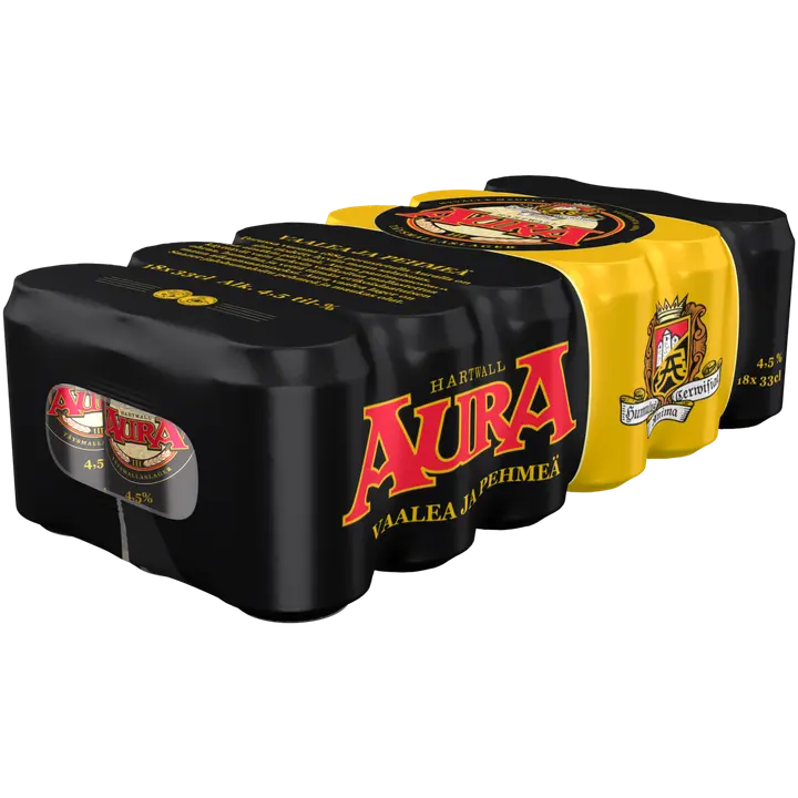 18 x Aura olut 4,5% 0,33 l｜Hartwall 18 瓶 Aura 饮料 4.5% 0,33 l