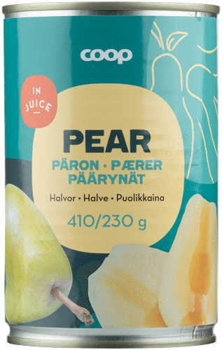 Coop 梨半瓣（果汁浸泡） 410/230 g｜Coop päärynänpuolikkaat mehussa 410/230 g