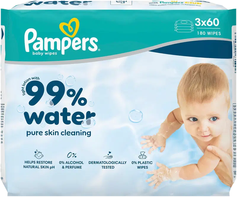 Pampers 3x60片清洁湿巾｜Pampers 3x60kpl puhdistuspyyhe