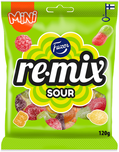 Fazer Remix Mini Sour 糖果袋 120g｜Fazer Remix Mini Sour karkkipussi 120g