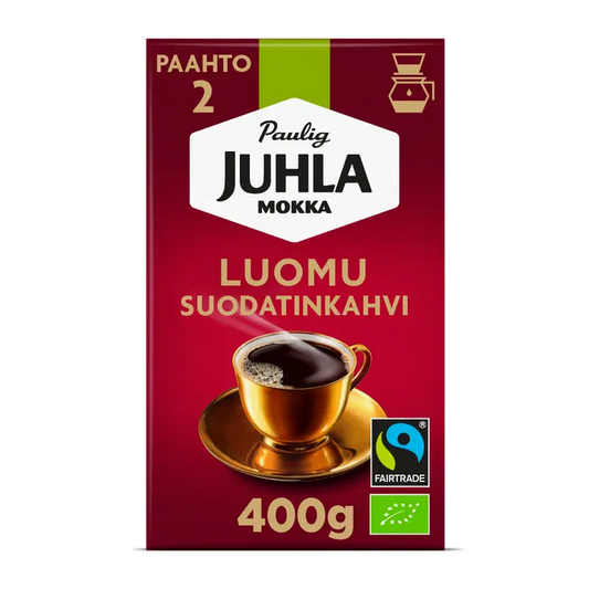 Paulig Juhla Mokka Luomu kahvi suodatinjauhatus 400g｜Juhla Mokka Paulig Juhla Mokka 有机咖啡过滤研磨 400g