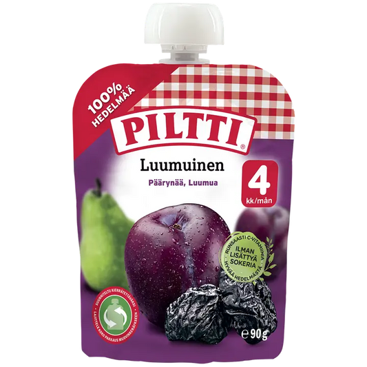 Piltti 90g Luumuinen hedelmäsose 4kk annospussi｜Piltti 90克李子果泥4个月份袋