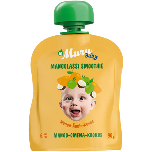 Muru Baby  Mangolassi Smoothie 6 kk  Luomu mango-omena-kookos 90 g｜Muru Baby Mangolassi Smoothie 6 个月有机芒果-苹果-椰子 90 g