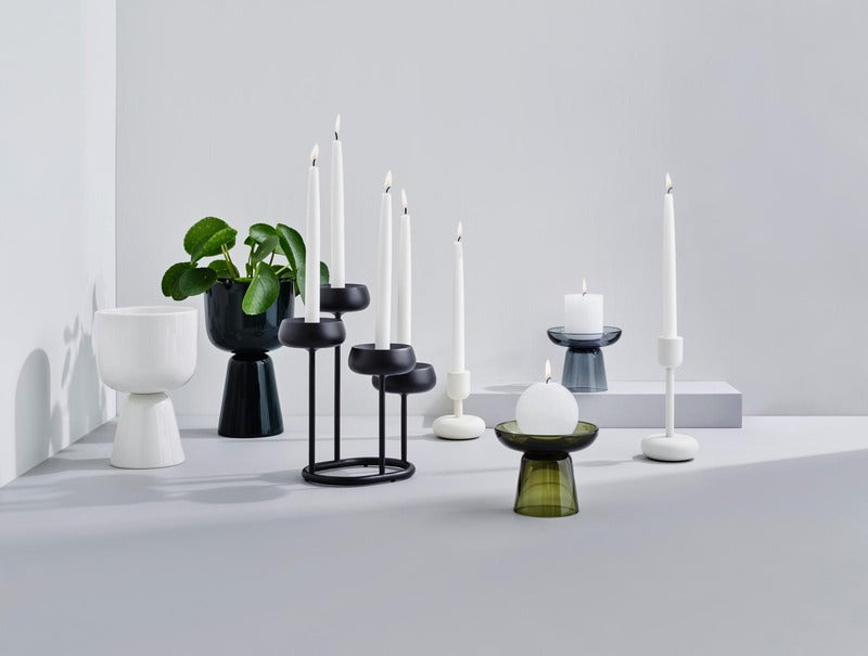 Iittala 圆形烛台 107毫米 白色｜Iittala Nappula kynttilänjalka 107mm valkoinen