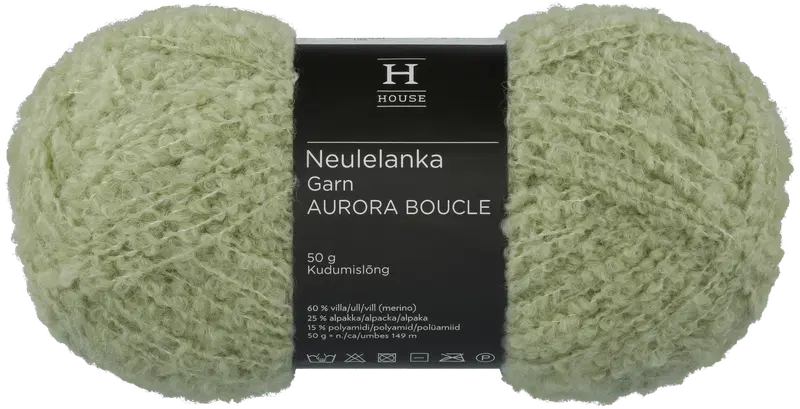 House Aurora圈圈纱线 50克 薄荷绿 12111｜House lanka Aurora boucle 50 g mint 12111