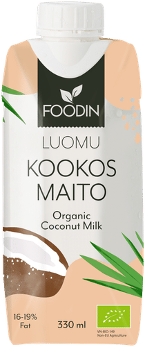 Foodin 椰浆，有机 330ml｜Foodin Kookosmaito, luomu 330ml