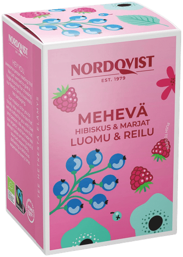 Nordqvist Mehevä hibiskus & marjat 20 x 1,75 g, luomu & Reilu kauppa｜Nordqvist 多汁芙蓉和浆果 20 x 1.75 克，有机且公平贸易