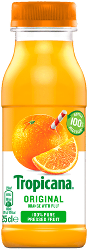 Tropicana orange juice with bits appelsiinitäysmehu hedelmälihalla 0,25l｜Tropicana 带碎片的橙汁 全带果肉的橙汁 0,25l
