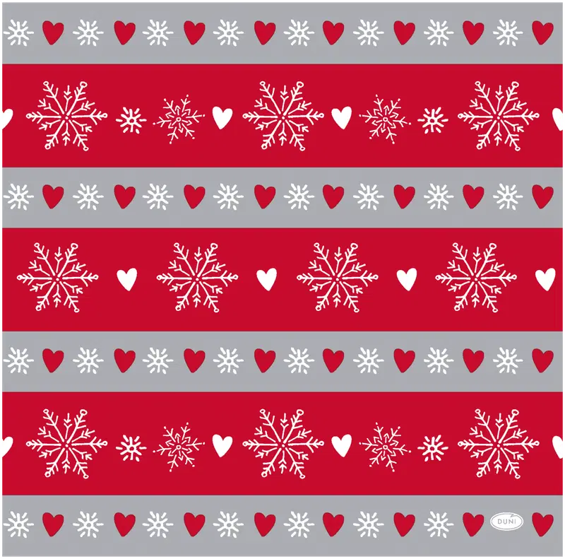 Duni Bio Dunisoft®餐巾 冬雪花 40 x 40cm 12kpl｜DUNI Bio Dunisoft®- lautasliina Winter Flakes 40 x 40cm 12kpl