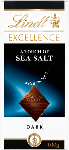 Lindt Excellence海盐黑巧克力排 100g｜Lindt Excellence Merisuola tumma suklaalevy 100g