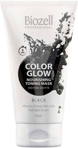 Biozell Color Glow Hoitava sävytenaamio Black 150ml