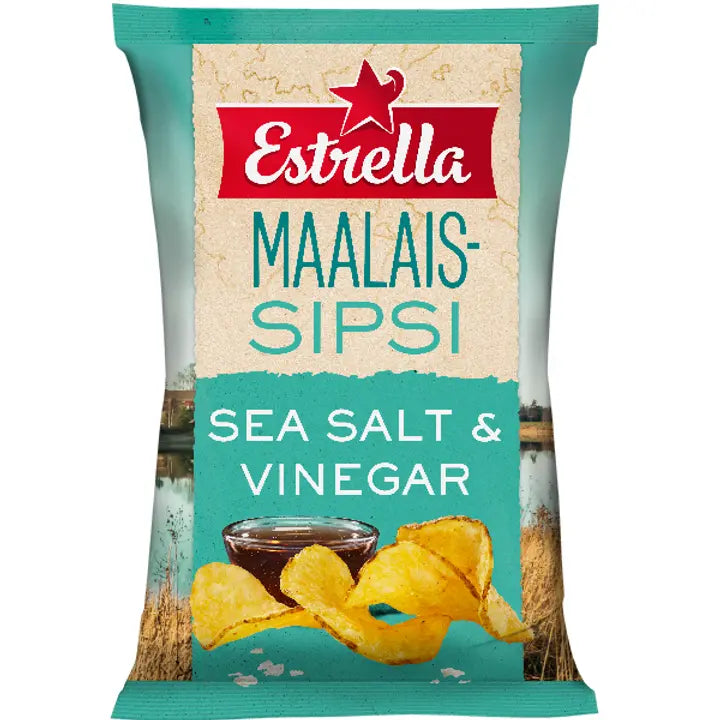 Estrella Maalaissipsi Sea Salt & Vinegar 180g-Estrella 乡村薯片海盐醋 180g