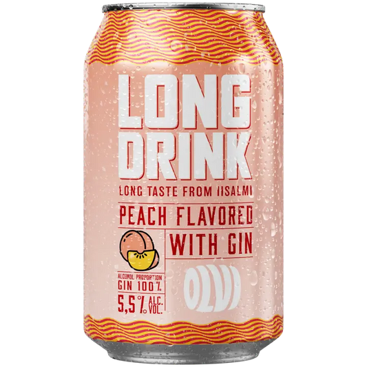 OLVI Long drink Peach with gin 5,5 % 0,33 l tlk｜OLVI Long drink 桃子杜松子饮品 5.5% 0.33 l tlk