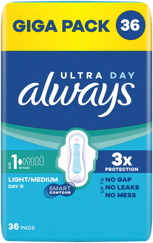 Always 36片Ultra Day Light/Medium S1带护翼卫生巾