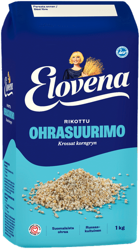 Elovena 1kg rikottu täysjyväohrasuurimo｜Elovena 1公斤碎全麦大麦米