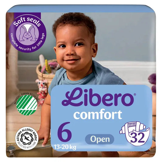 LIBERO Comfort teippivaippa koko 6, 32kpl, 13-20kg｜Libero 舒适胶带尿布尺寸 6，32 件，13-20 公斤