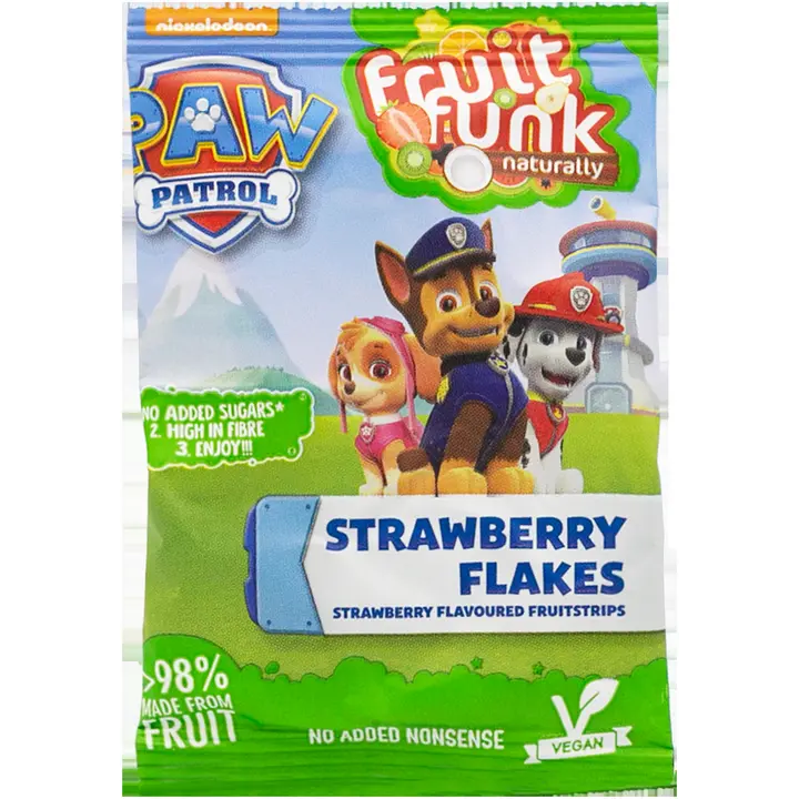 Fruitfunk Paw Patrol Mansikkahiutale 16g｜Fruitfunk 狗狗巡逻队草莓片 16g