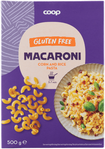 Coop 玉米大米通心粉 无麸质 500 g｜Coop makaroni maissista ja riisistä gluteeniton 500 g