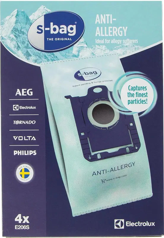 Electrolux 集尘袋 S-bag 防过敏 E206S 4 kpl｜Electrolux pölypussi S-bag Anti-Allergy E206S 4 kpl