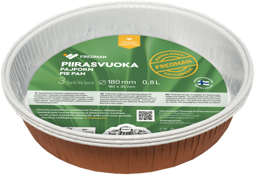 Fredman piirasvuoka kartonkia Ø18cm 0,8l 3kpl