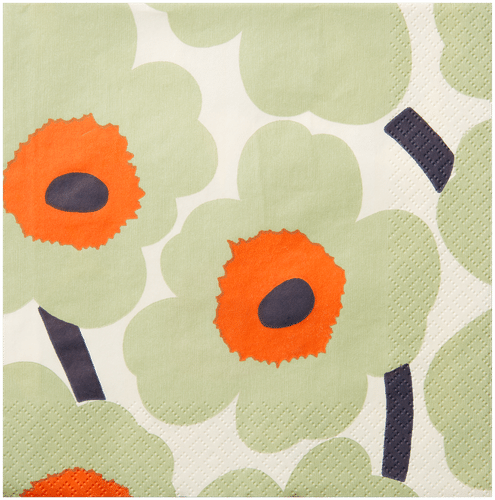 Marimekko 罂粟花鼠尾草绿餐巾 20条/33厘米