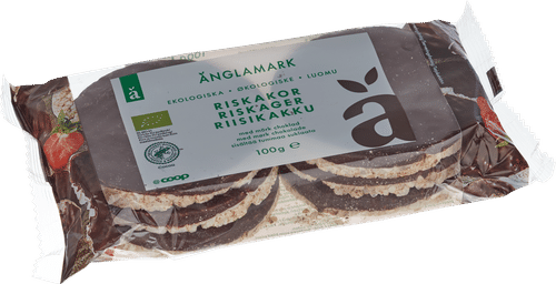 Änglamark riisikakku tummasuklaa luomu 100 g｜Änglamark 米饼（黑巧克力味）有机 100 g