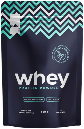 PULS Whey proteiinijauhe Minttusuklaa 500 g vähälaktoosinen