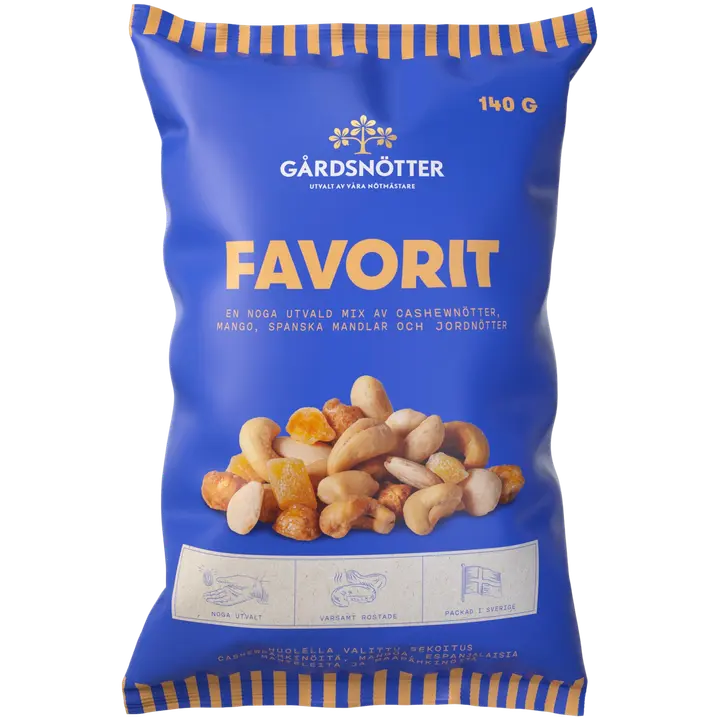 Gårdsnötter Suosikki Pähkinämix 140g-Exotic Snacks Gårdsnötter 最喜欢的坚果混合物 140g