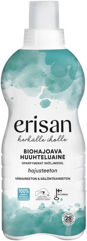 Erisan 无香型可生物降解柔顺剂 850ml｜Erisan Hajusteeton Biohajoava Huuhteluaine 850ml
