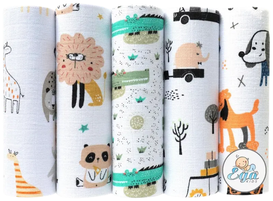 EgaKids 纱布巾5条 70x80 cm｜EgaKids harsoliinat 5 kpl 70x80 cm