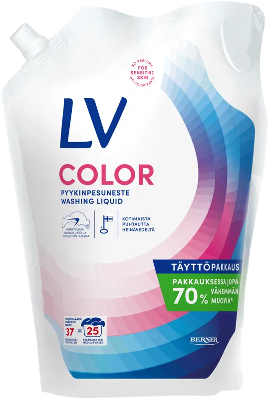 LV 1.5升彩色衣物洗衣液补充装｜LV 1,5l Color pyykinpesuneste täyttöpussi