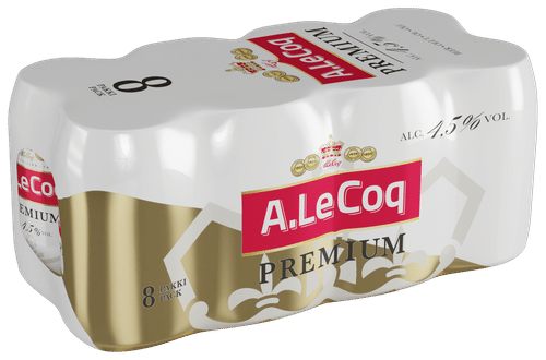 A. Le Coq 8 x A. Le Coq Premium 4.5% 饮品 0.33升 罐 收缩膜装