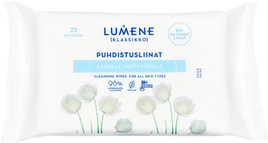 Lumene KLASSIKKO 洁面湿巾（所有肤质） 25kpl｜Lumene KLASSIKKO Puhdistusliinat kaikille ihotyypeille 25kpl