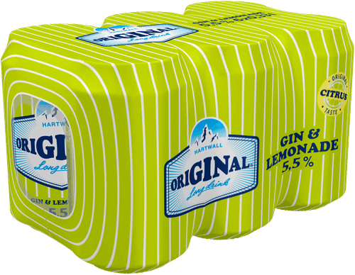 Hartwall Original Long Drink 6 x Hartwall 原味长饮柠檬水 5.5% 0,33 l