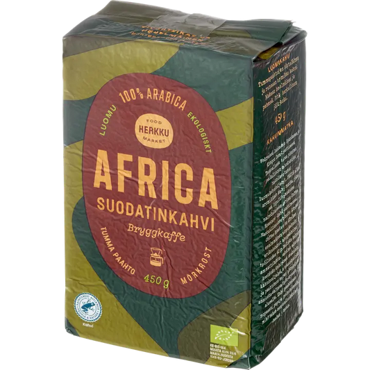 Herkku Luomu Africa Suodatinkahvi 450 g tumma paahto｜Herkku 有机非洲过滤咖啡 450 克深度烘焙