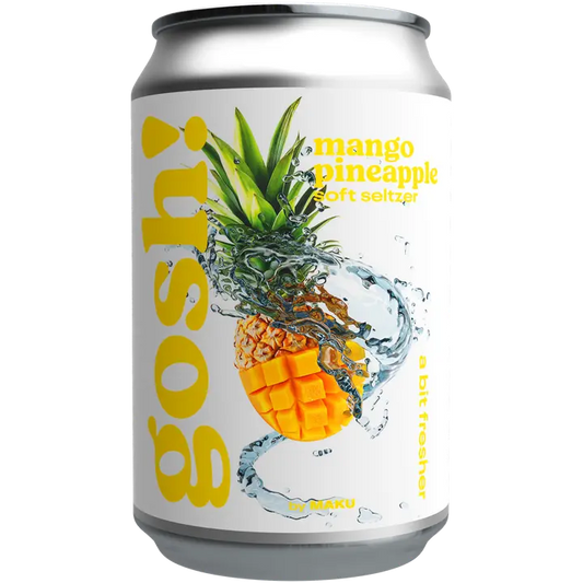 Gosh! Mango-Pineapple Soft Seltzer 0,33l tlk maustettu vesi｜GOSH ！芒果菠萝软苏打水 0.33l tlk 风味水