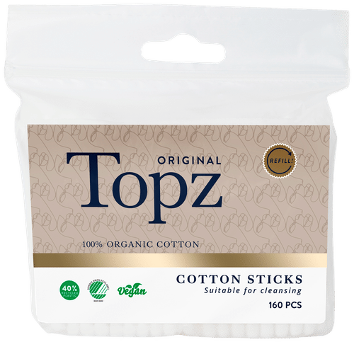 Topz 优质棉棒补充装 160 kpl｜Topz Premium vanupuikot täyttöpakkaus 160 kpl