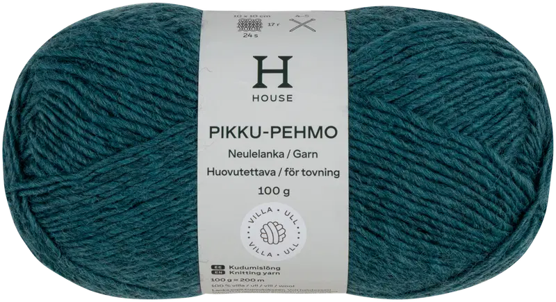 House 羊毛线 Pikku pehmo 100克 深青绿色 200092｜House villalanka Pikku pehmo 100 g Teal green 200092