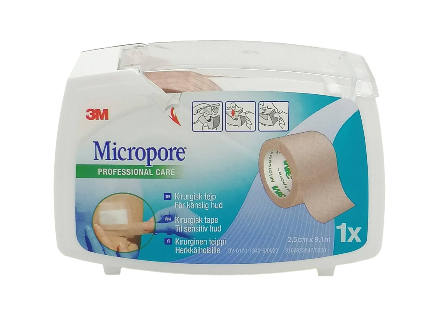 Micropore纤维胶带 棕色 2.5厘米 x 9,1 m